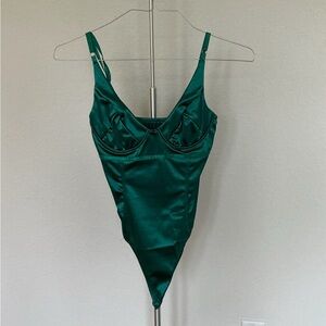 Green Satin Bodysuit